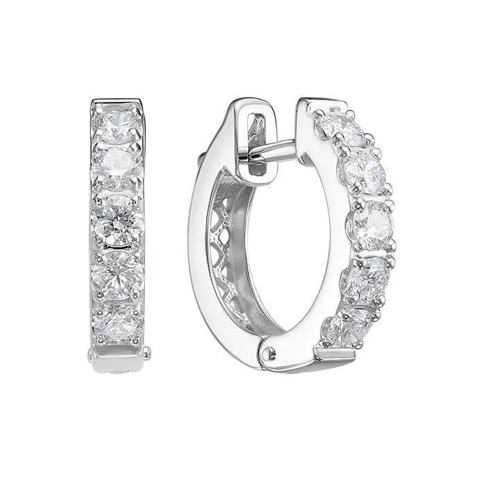 Серьги с английским замком из белого золота