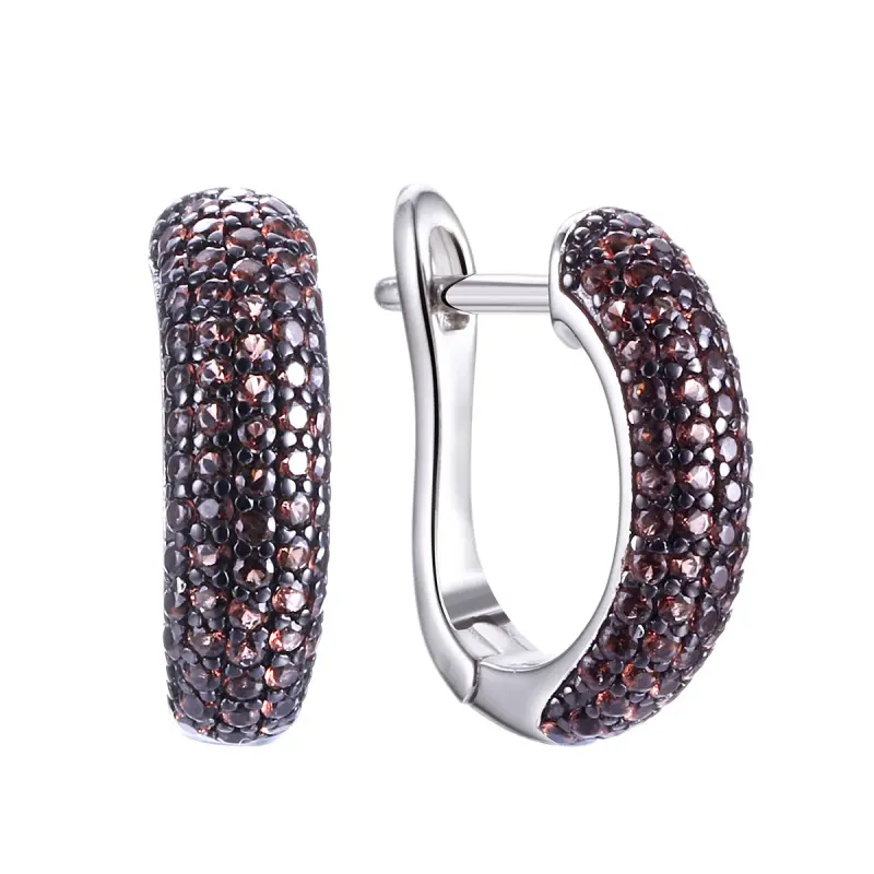 Серьги с английским замком из серебра