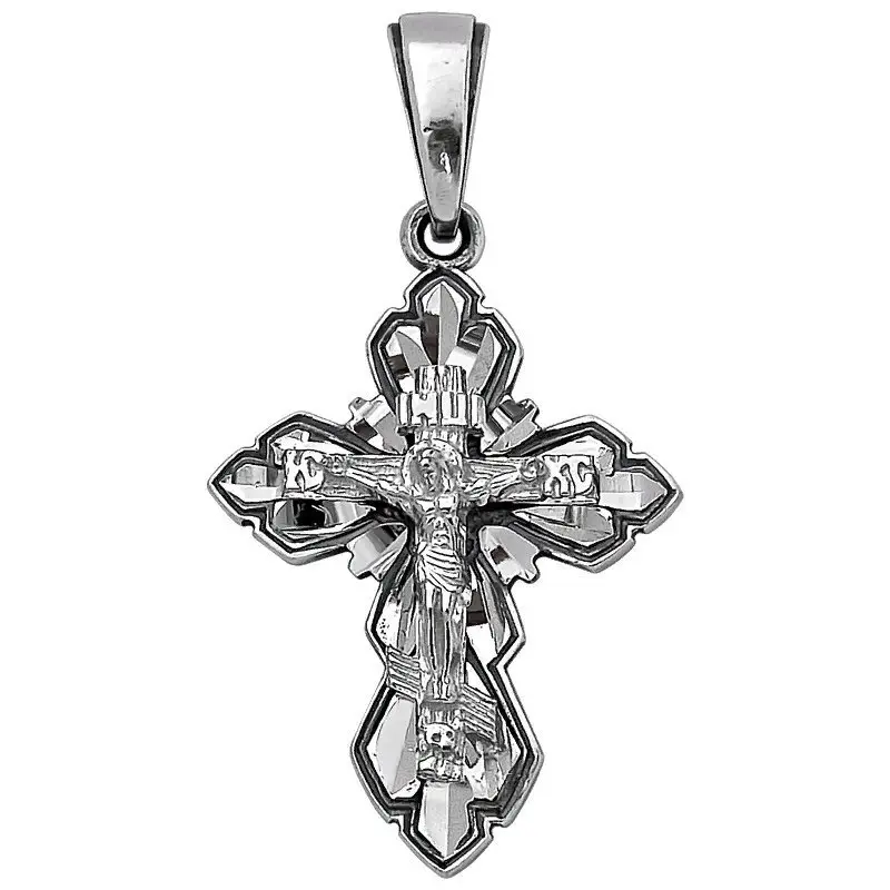 Подвеска крест из серебра