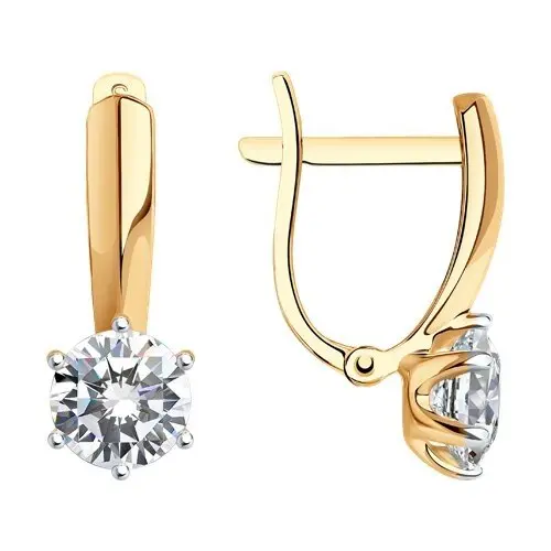 Серьги с английским замком из красного золота