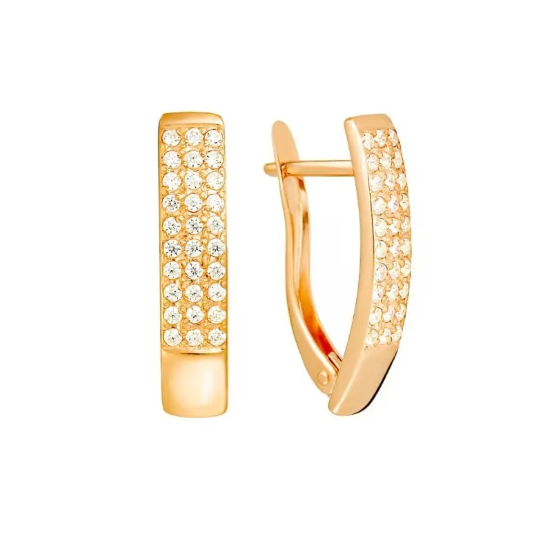 Серьги с английским замком из позолоты