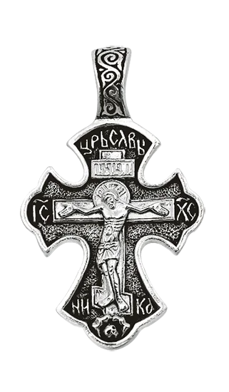Подвеска крест из серебра