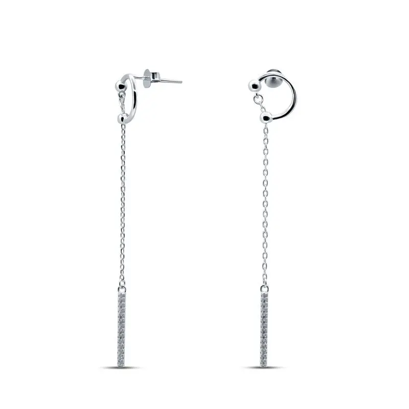 Серьги подвесные из серебра