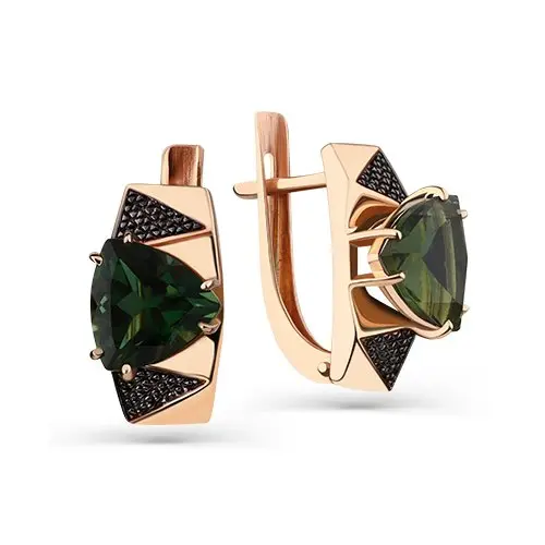 Серьги с английским замком из красного золота