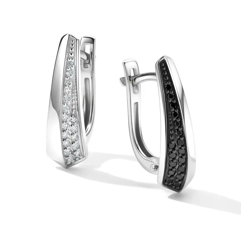 Серьги с английским замком из белого золота