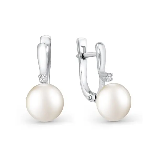 Серьги с английским замком из серебра вид 1