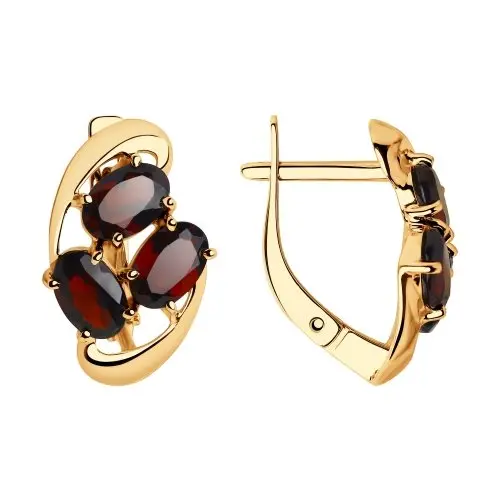 Серьги с английским замком из красного золота