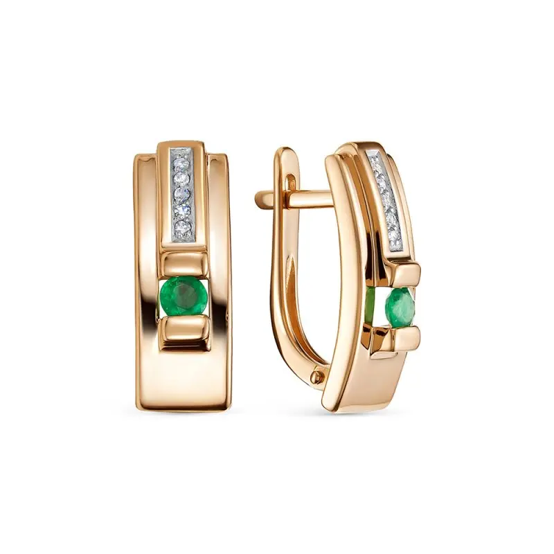 Серьги с английским замком из красного золота