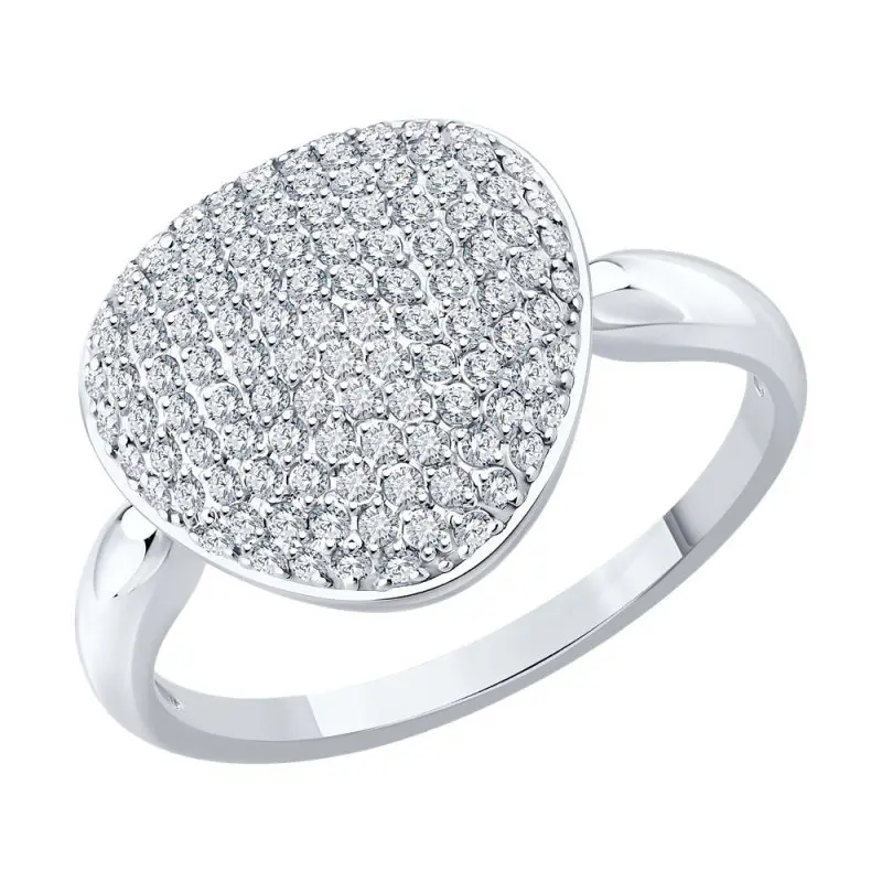 Кольцо декоративное из белого золота