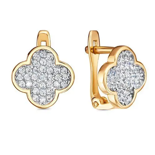 Серьги с английским замком из красного золота