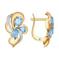 Серьги с английским замком из красного золота