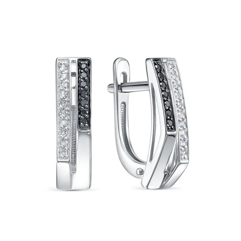 Серьги с английским замком из белого золота