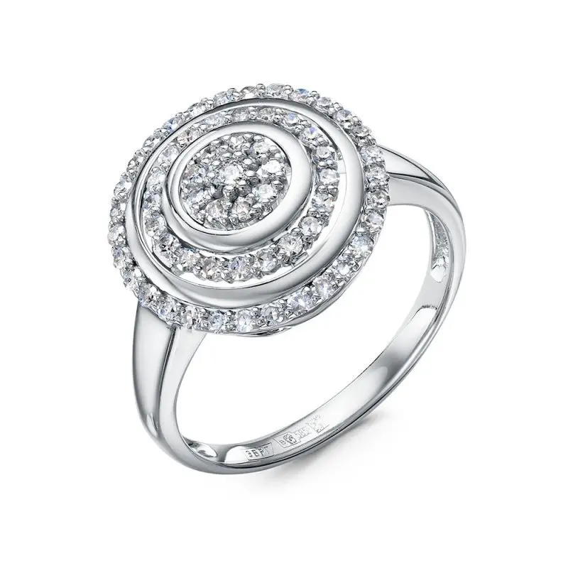 Кольцо декоративное из белого золота