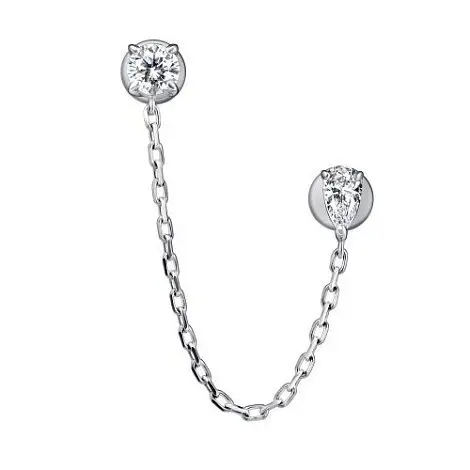 Серьги одиночные из серебра