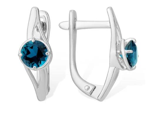 Серьги с английским замком из серебра