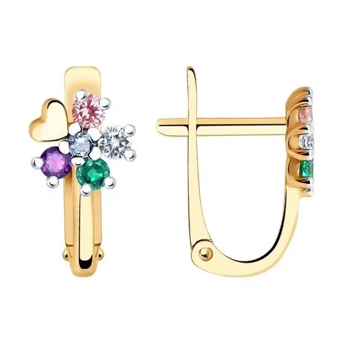 Серьги детские из красного золота