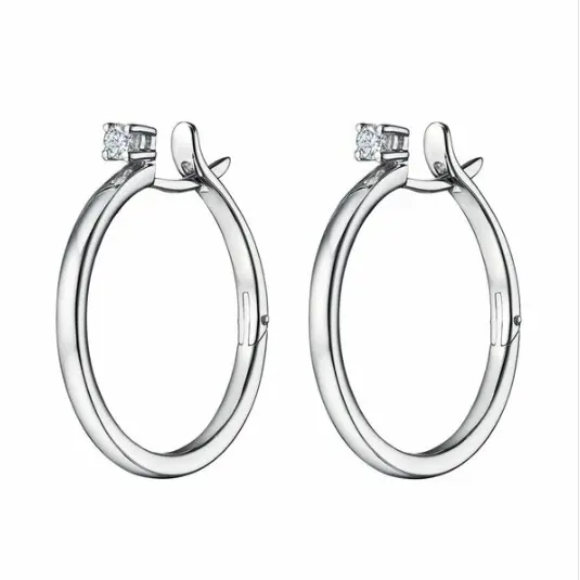 Серьги конго из белого золота