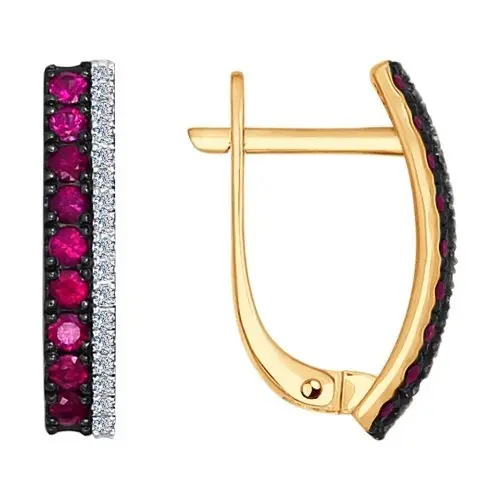 Серьги с английским замком из красного золота