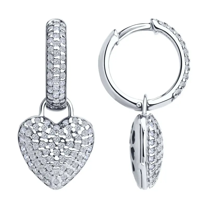 Серьги подвесные из серебра