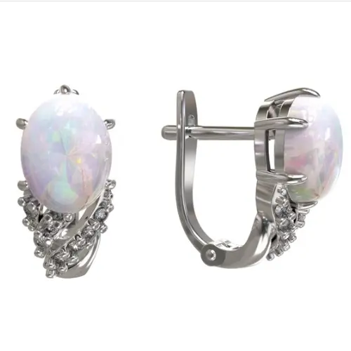 Серьги с английским замком из серебра