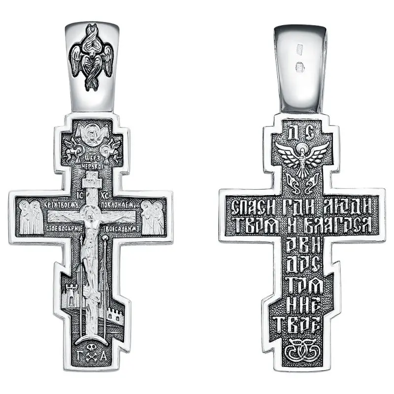 Подвеска крест из серебра