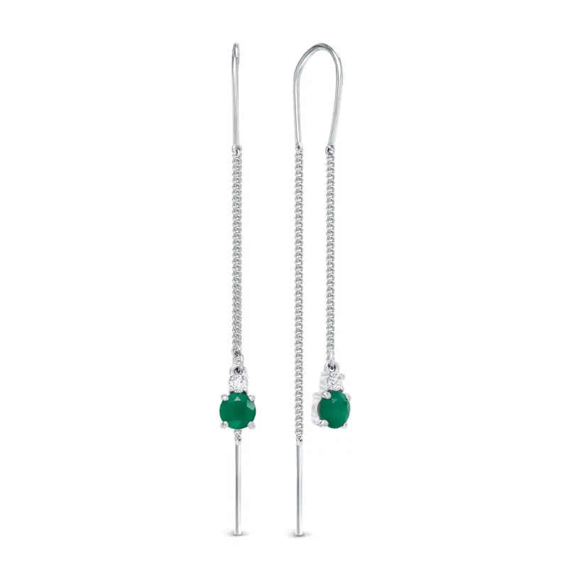 Серьги цепочки из серебра