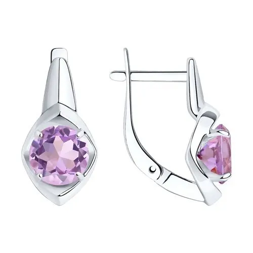 Серьги с английским замком из серебра