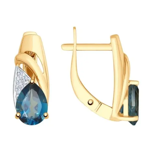 Серьги с английским замком из красного золота