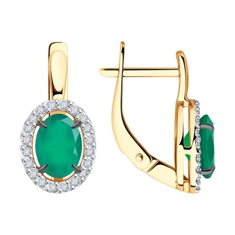 Серьги с английским замком из красного золота