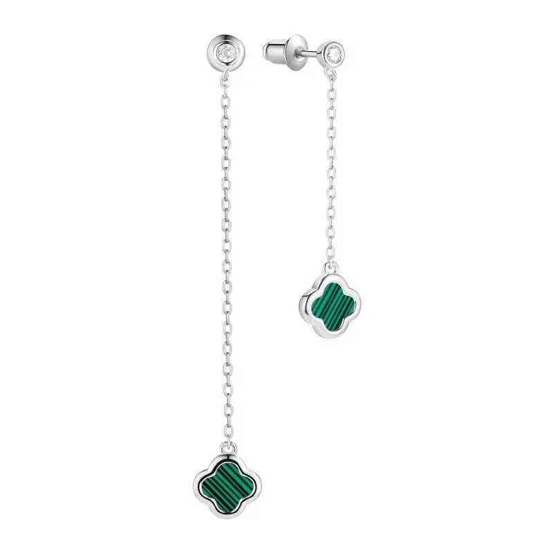 Серьги подвесные из серебра