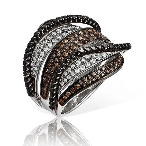 Кольцо декоративное из белого золота