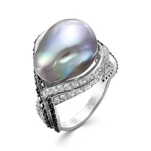 Кольцо декоративное из белого золота