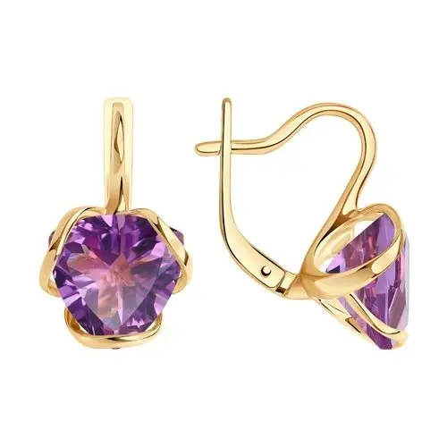 Серьги с английским замком из красного золота