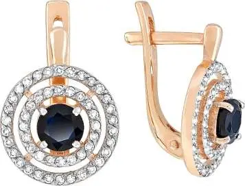 Серьги с английским замком из комбинированного золота