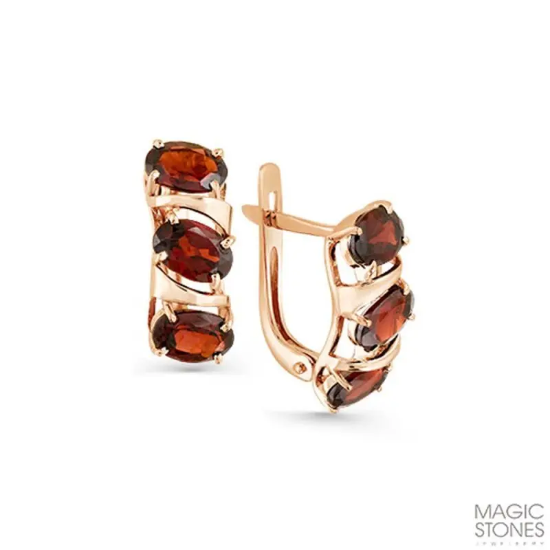 Серьги с английским замком из красного золота