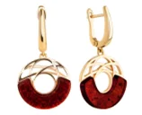 Серьги подвесные из позолоты