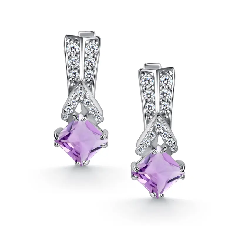 Серьги с английским замком из серебра