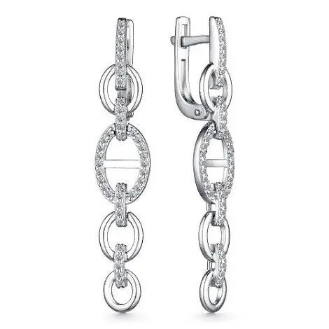 Серьги подвесные из серебра