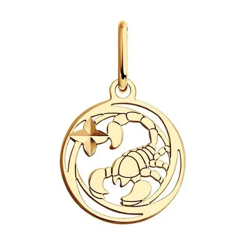 Подвеска знак зодиака из красного золота