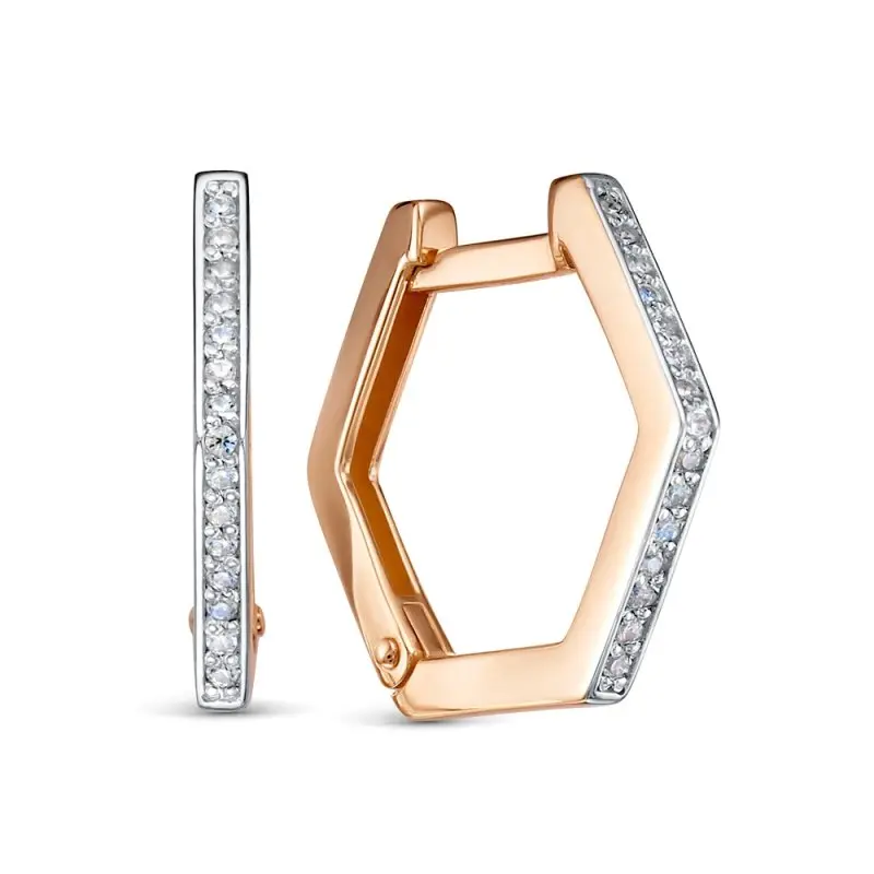 Серьги с английским замком из красного золота