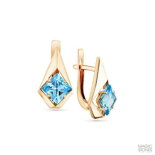 Серьги с английским замком из красного золота