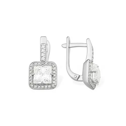 Серьги с английским замком из серебра