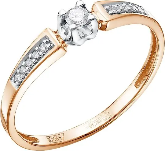 Кольцо декоративное из комбинированного золота