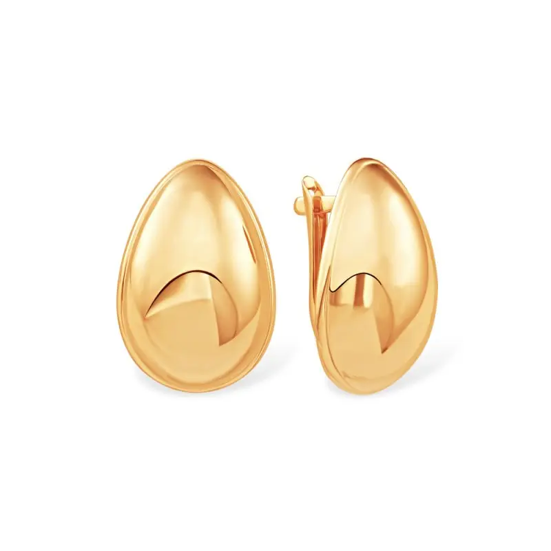 Серьги с английским замком из красного золота