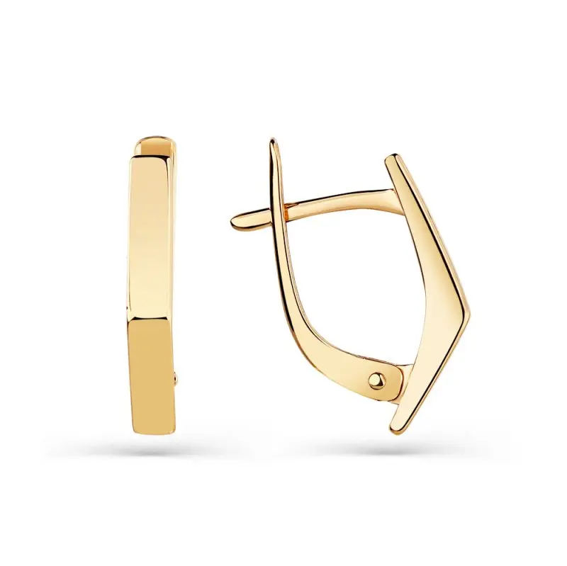 Серьги с английским замком из красного золота