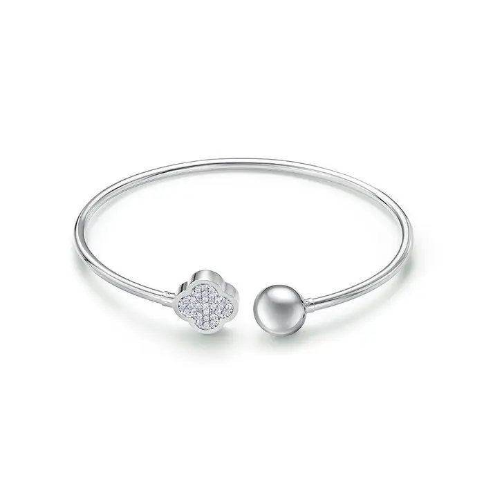 Браслет жесткий из серебра вид 1