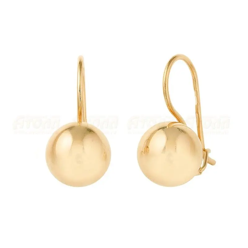 Серьги петельки из красного золота