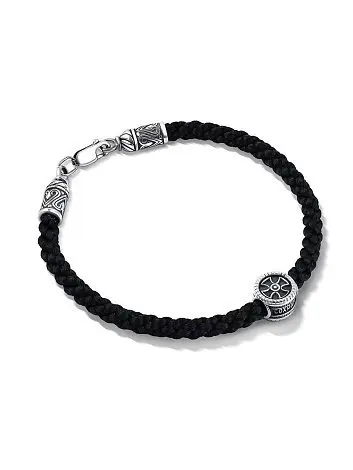 Браслет шнурок из серебра