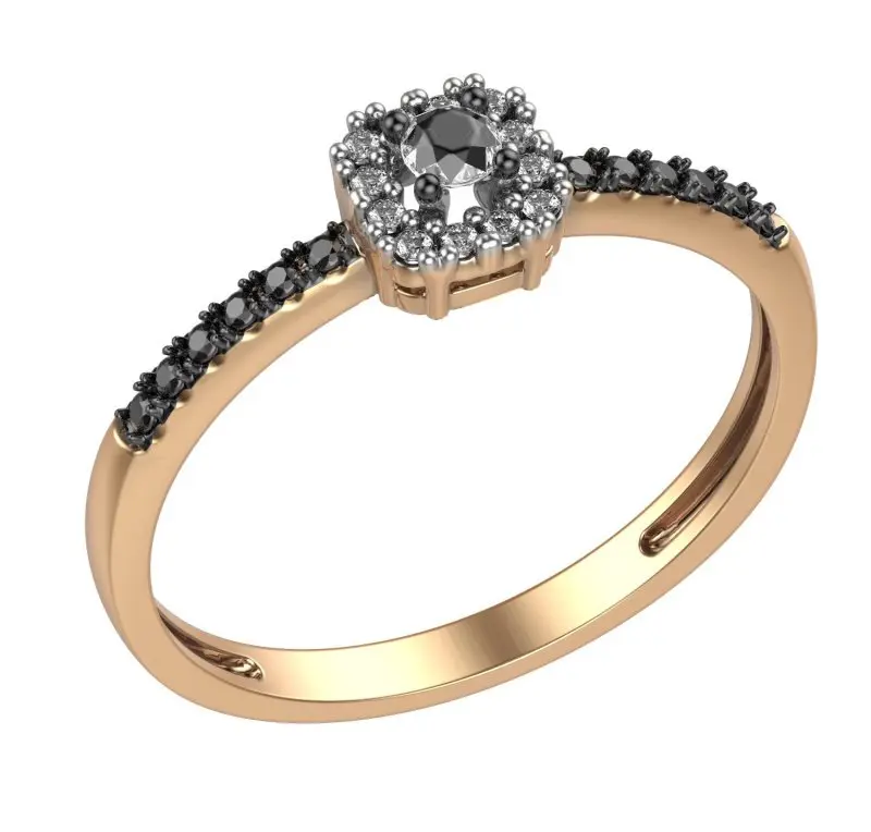 Кольцо декоративное из комбинированного золота