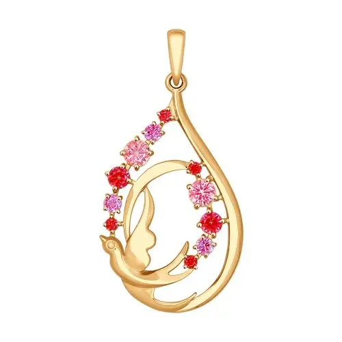 Подвеска декоративная из красного золота